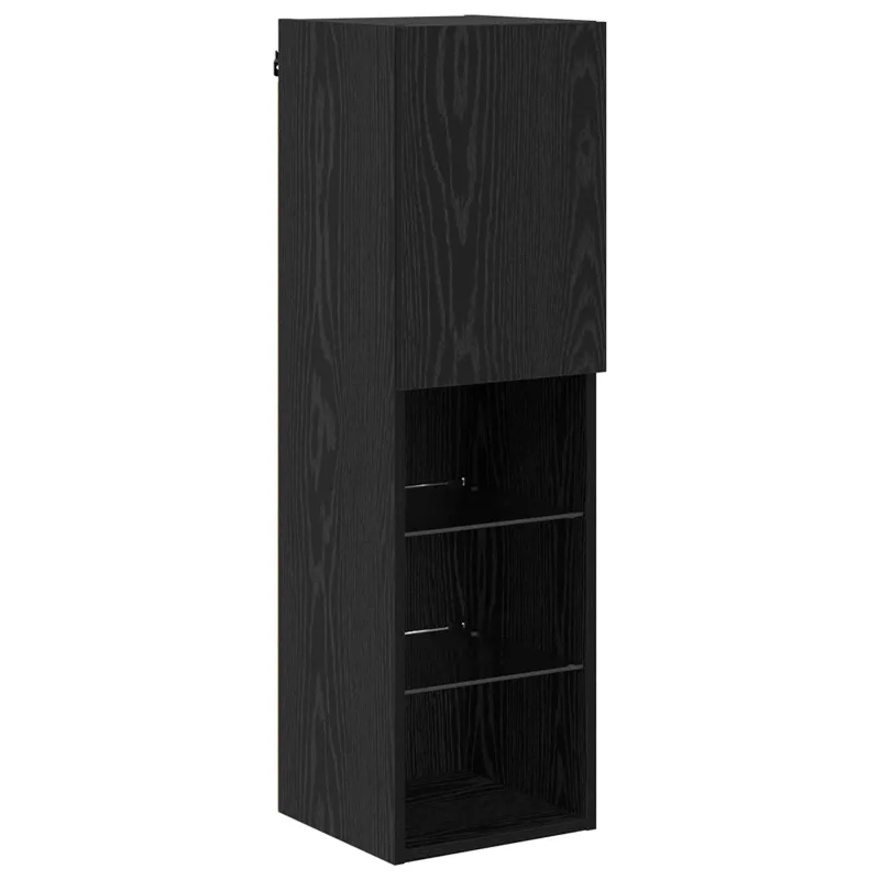TV sieninio kabineto komplektas 7 pcs Juodas ąžuolas