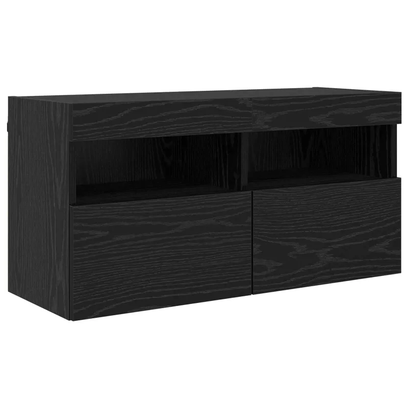 TV sieninio kabineto komplektas 7 pcs Juodas ąžuolas
