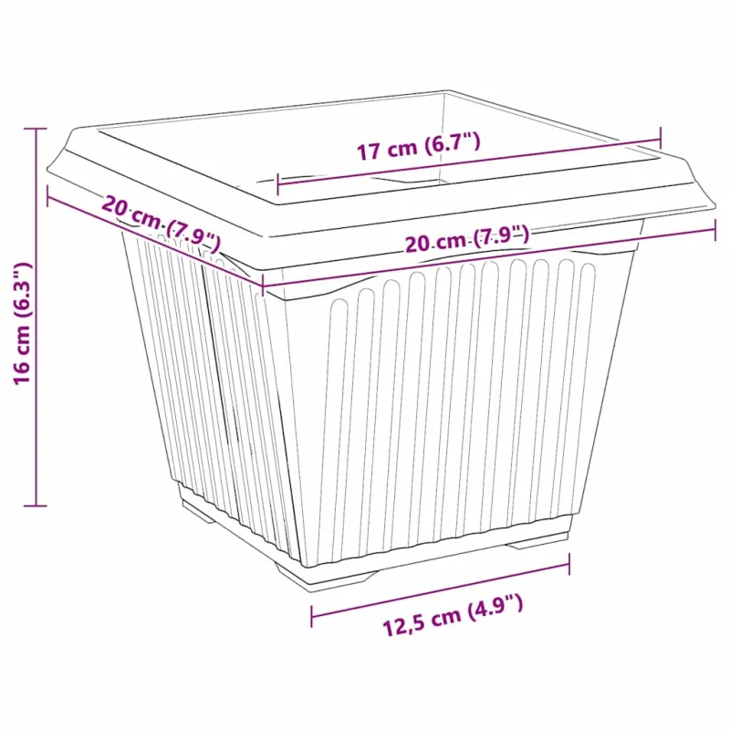 Augalų vazonai 6 pcs Raudona plyta 20 x 20 x 16 cm Plastmasė
