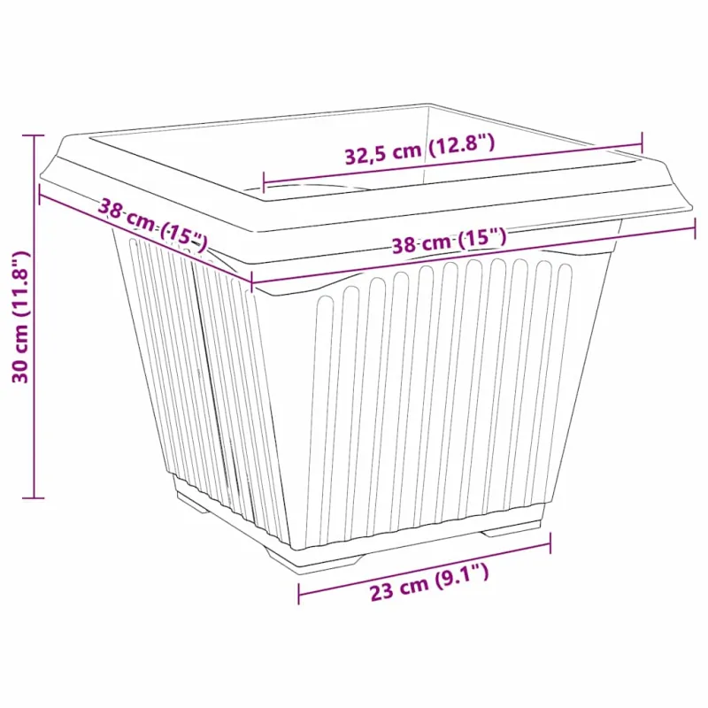 Augalų vazonai 6 pcs Raudona plyta 38 x 38 x 30 cm Plastmasė