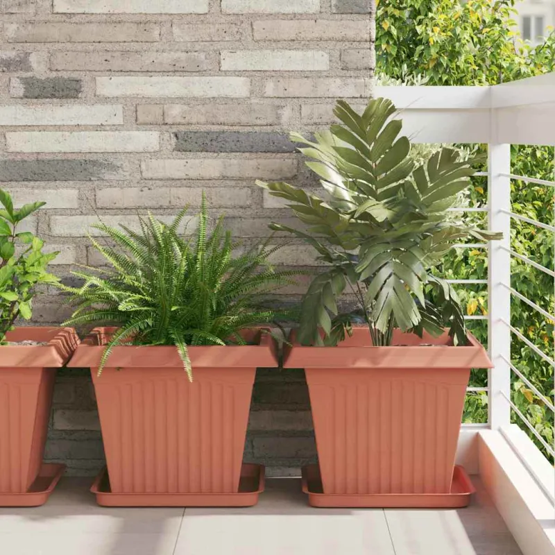 Augalų vazonai 6 pcs Raudona plyta 43 x 43 x 33,5 cm Plastmasė
