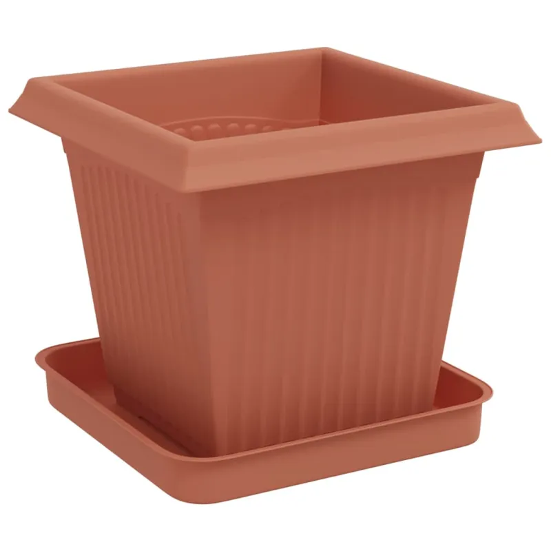 Augalų vazonai 24 pcs Raudona plyta 16 x 16 x 14 cm Plastmasė