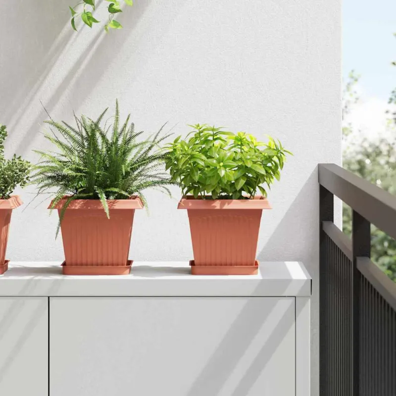 Augalų vazonai 24 pcs Raudona plyta 20 x 20 x 16 cm Plastmasė