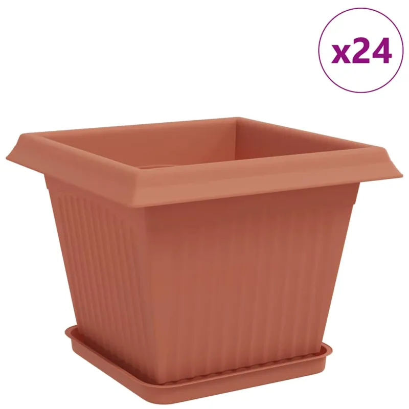 Augalų vazonai 24 pcs Raudona plyta 28,5 x 28,5 x 22 cm