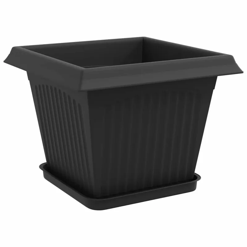 Augalų vazonai 24 pcs Juoda 28,5 x 28,5 x 22 cm Plastmasė