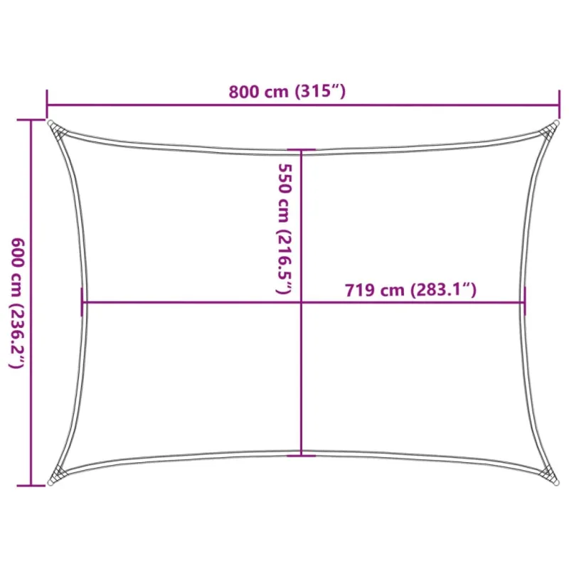 Burė nuo saulės, smėlio, 6x8m, HDPE, 160g/m², stačiakampė
