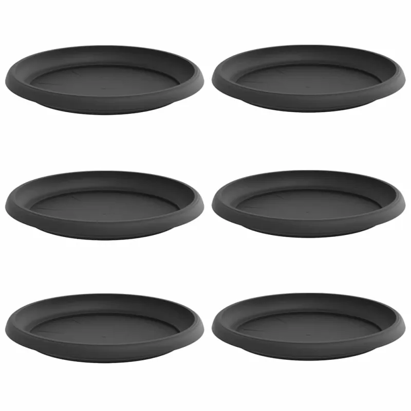 Apvalus gėlių padėklas 6 pcs Juoda Ø 14 x 2 cm Plastmasė