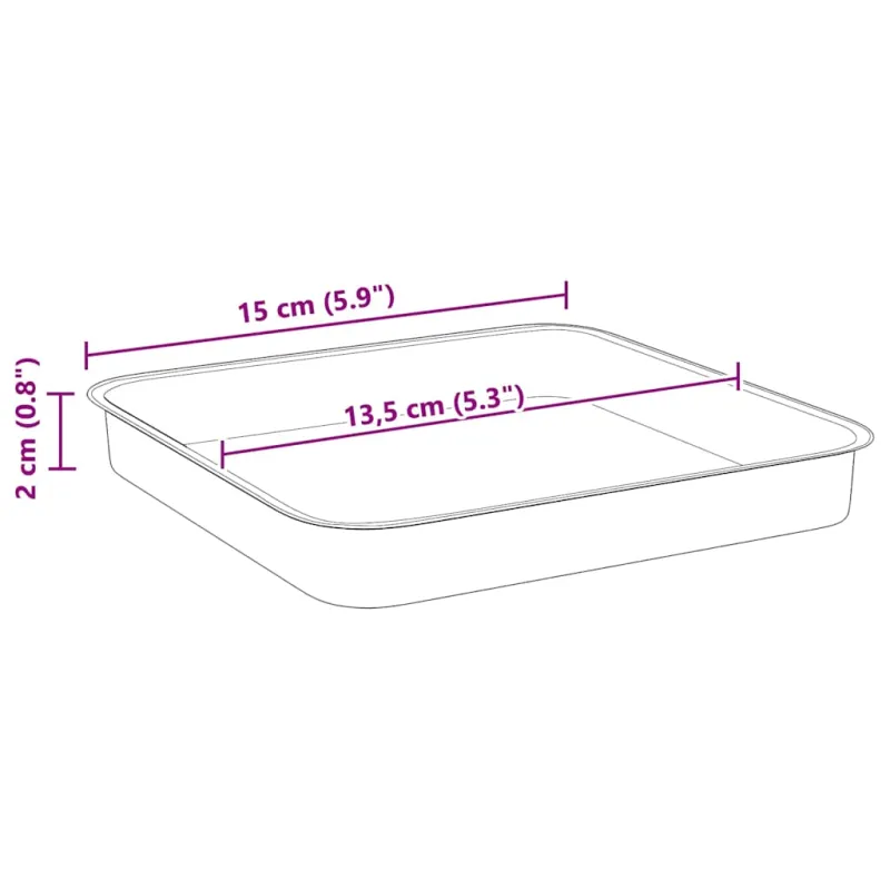 Kvadratinis gėlių padėklas 24 pcs Juoda 15 x 15 x 2 cm