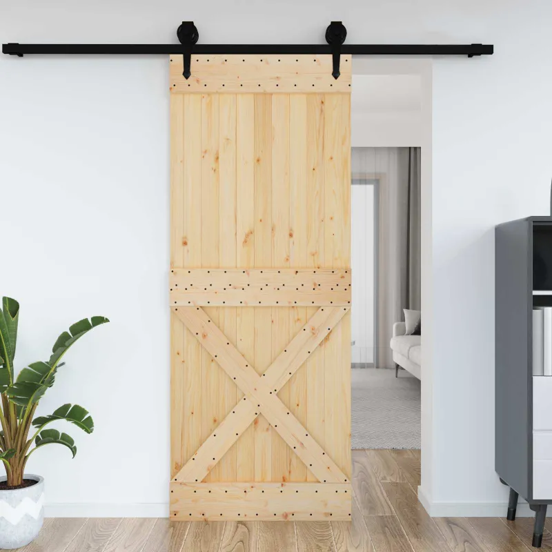 Duris NARVIK Natūrali 90 x 210 cm Kietos pušies medžio durys