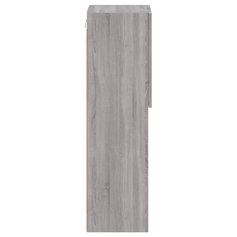 TV spintelės su LED, 2vnt., pilkos ąžuolo, 30,5x30x102cm