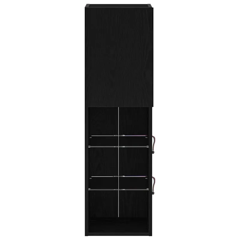 TV spintelių komplektas 2 pcs Juodas ąžuolas 30,5 x 30 x 102 cm