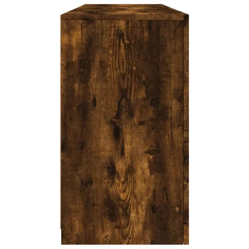 Šoninė spintelė su LED lemputėmis, dūminio ąžuolo, 163x37x67cm