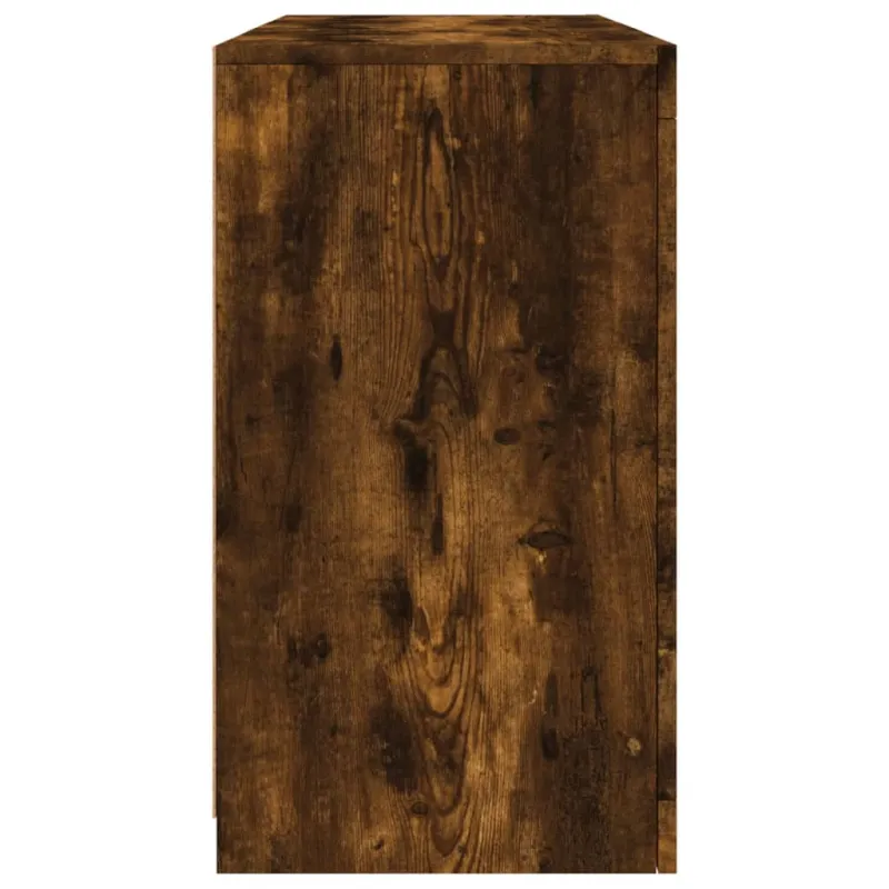 Šoninė spintelė su LED lemputėmis, dūminio ąžuolo, 123x37x67cm