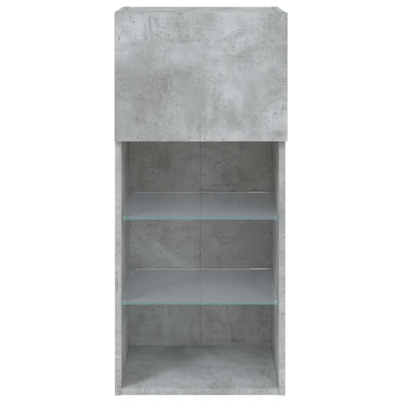 TV spintelės su LED lemputėmis, 2vnt., betono, 40,5x30x90cm