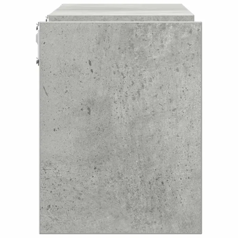 Sieninės lentynos, 2vnt., betono, 100x15x20cm, apdirbta mediena
