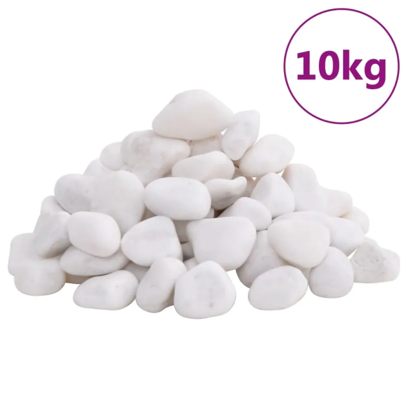 Poliruoti akmenukai, baltos spalvos, 10kg, 2–5cm