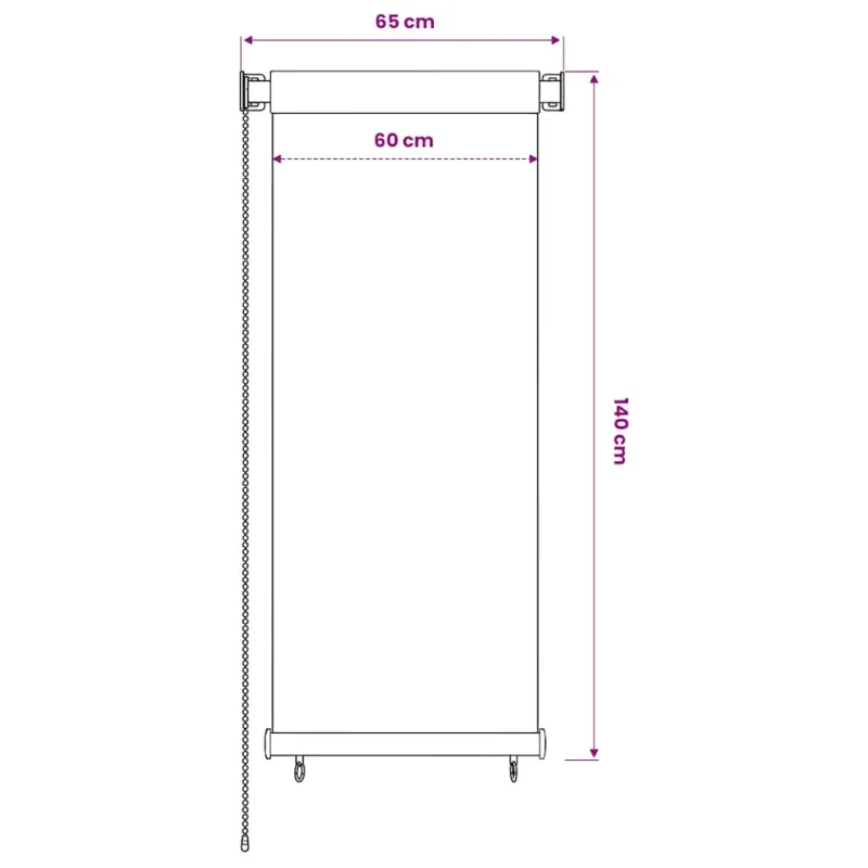 Lauko roletas, kreminės spalvos, 60x140cm, HDPE