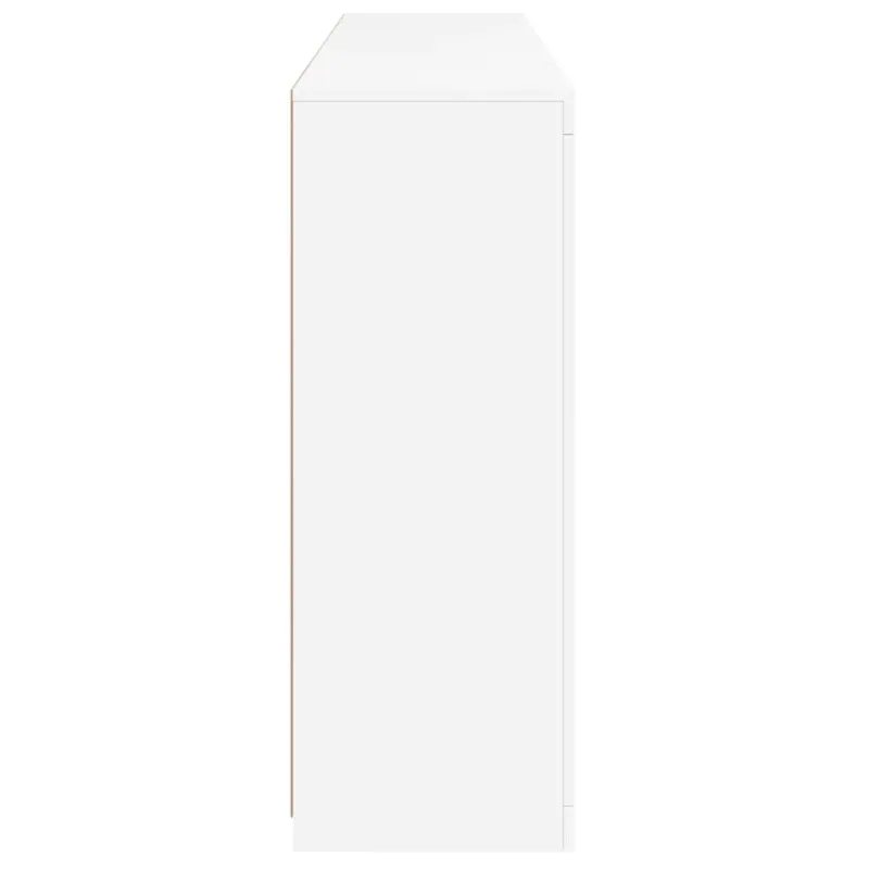 Šoninės spintelės su LED, 3vnt., baltos, apdirbta mediena