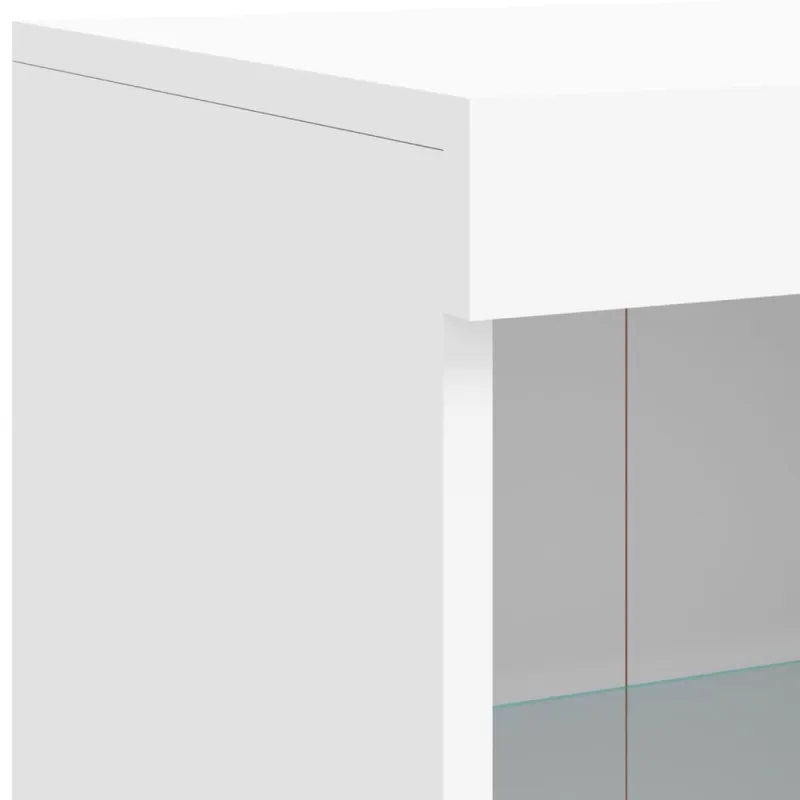 Šoninė spintelė su LED lemputėmis, baltos spalvos, 81x37x100cm