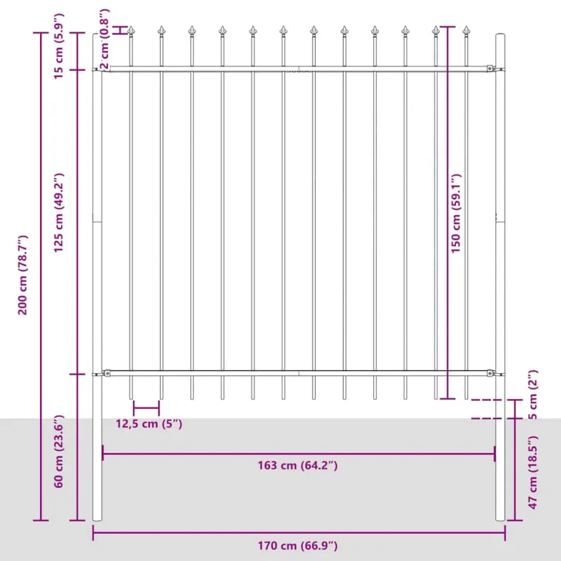 Sodo tvora 4 pcs Pilka 6,8 x 1,5 m Miltelinis plienas