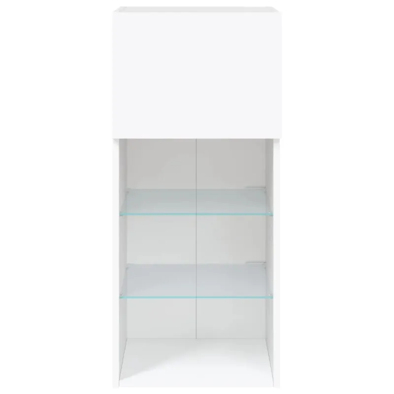 TV spintelės su LED lemputėmis, 2vnt., baltos, 40,5x30x90cm