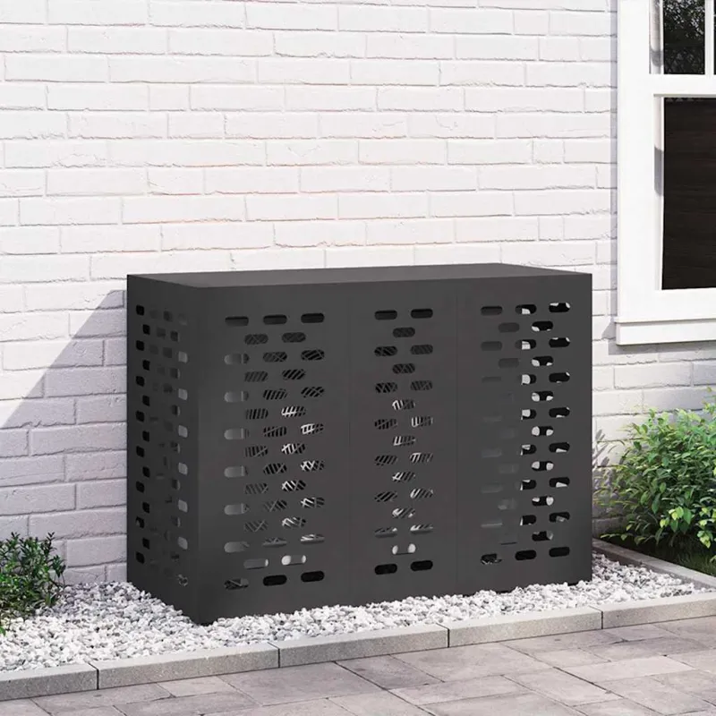 Kondicionierių uždangalas Juoda 110 x 50 x 80 cm Plienas