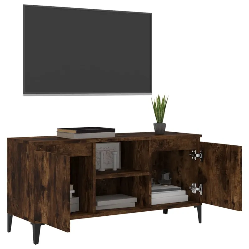 TV spintelė su metalinėmis kojelėmis, ąžuolo, 103,5x35x50cm