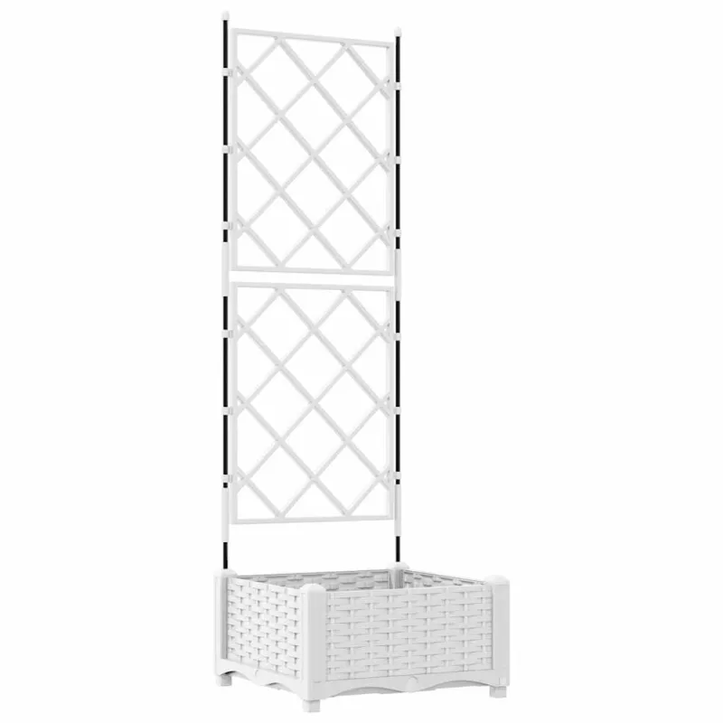 Sodo vazonas Baltas 40 x 40 x 125,5 cm Plastmasė