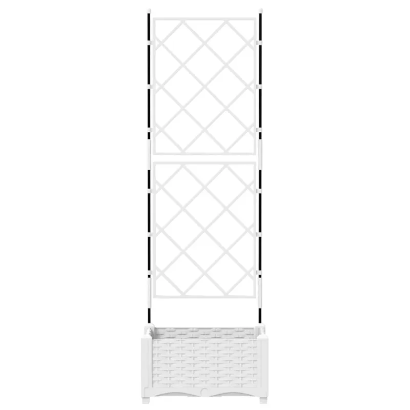 Sodo vazonas Baltas 40 x 40 x 125,5 cm Plastmasė
