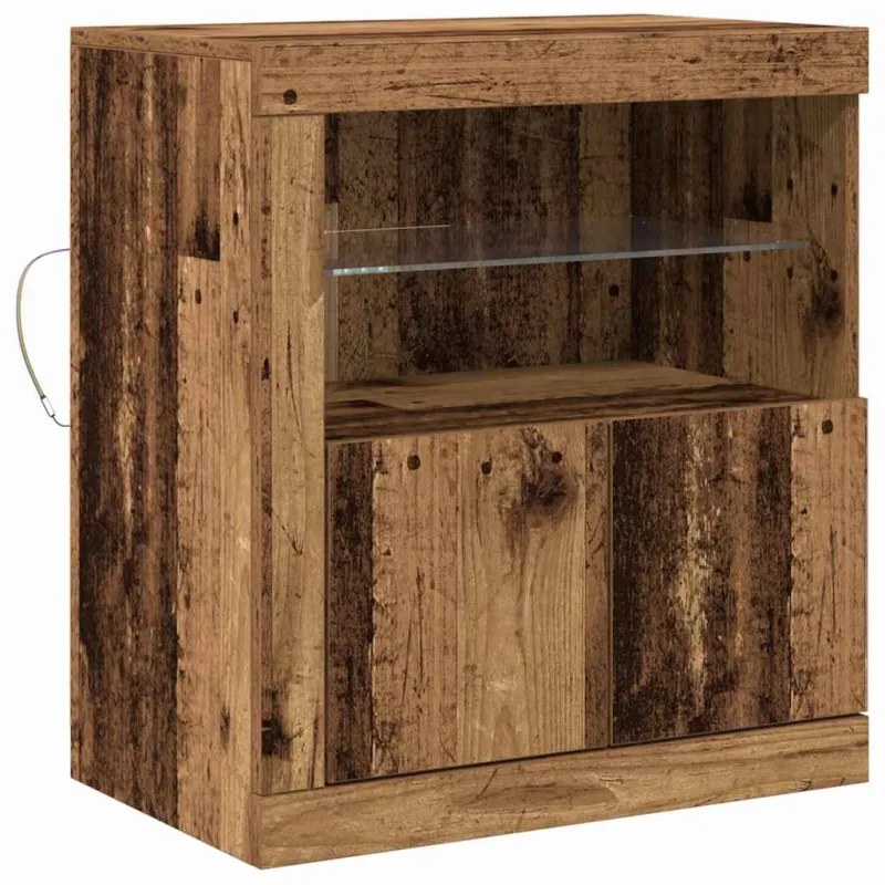 LED Bufetas Ruda 60,5 x 37 x 67 cm Apdirbta mediena
