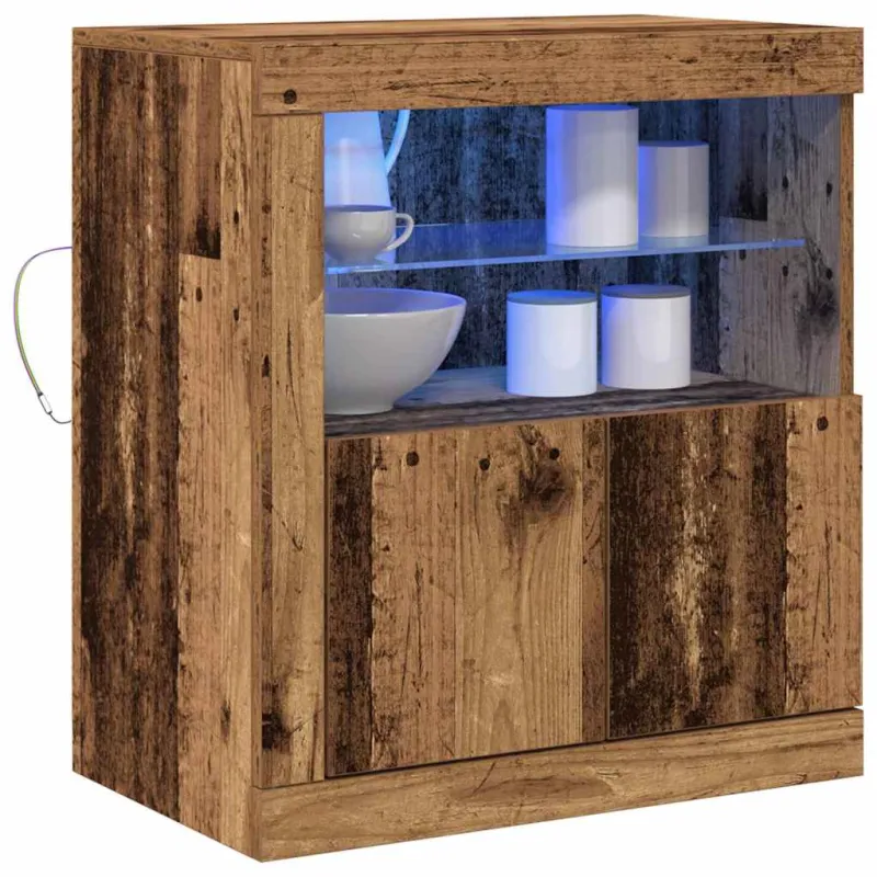 LED Bufetas Ruda 60,5 x 37 x 67 cm Apdirbta mediena