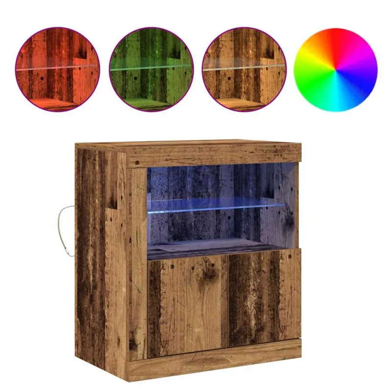 LED Bufetas Ruda 60,5 x 37 x 67 cm Apdirbta mediena