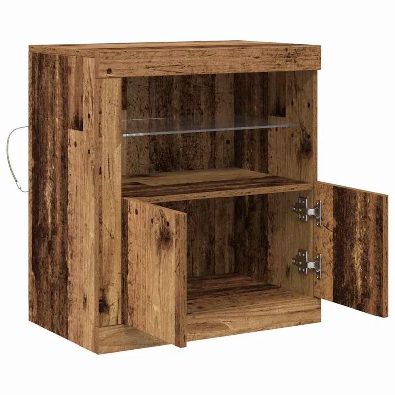 LED Bufetas Ruda 60,5 x 37 x 67 cm Apdirbta mediena