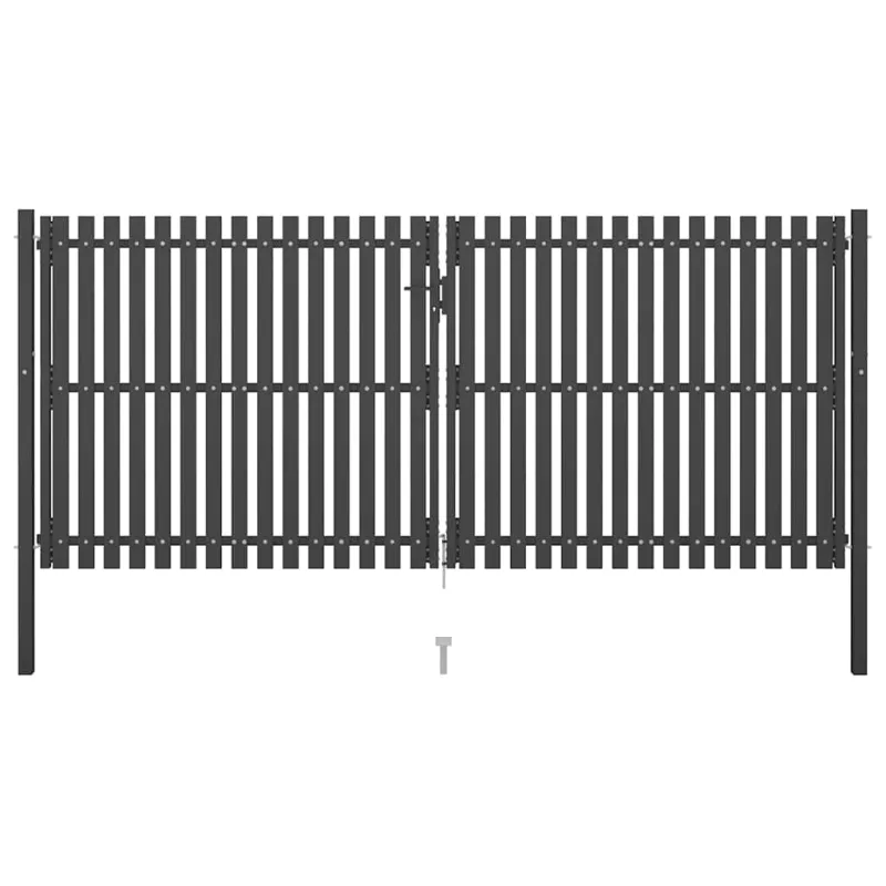 Sodo tvoros vartai, plieniniai, 400x150 cm, antracito spalvos