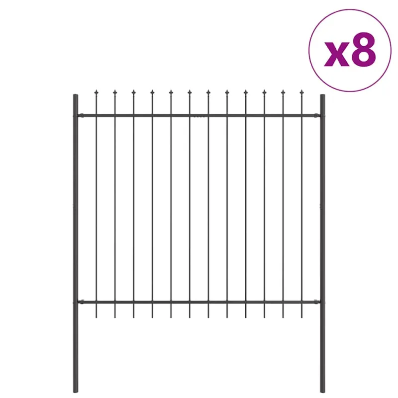 Sodo tvora 8 pcs Pilka 13,6 x 1,5 m Miltelinis plienas