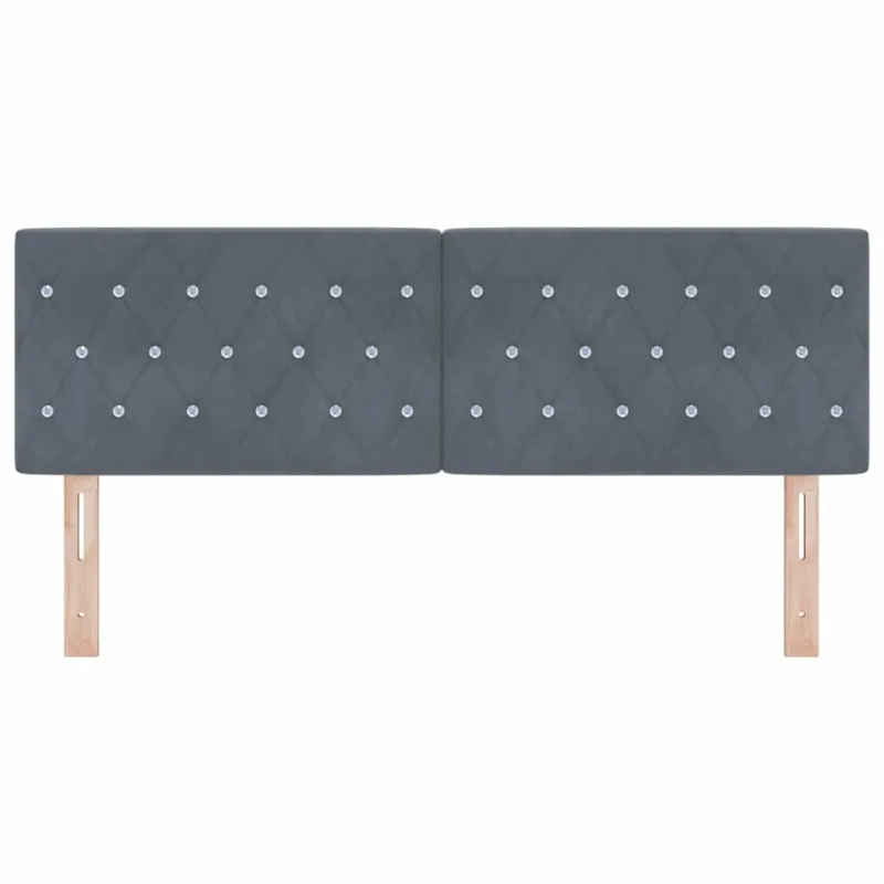LED galvūgalis su LED juostelėmis Tamsiai pilka 144 cm Aksomas