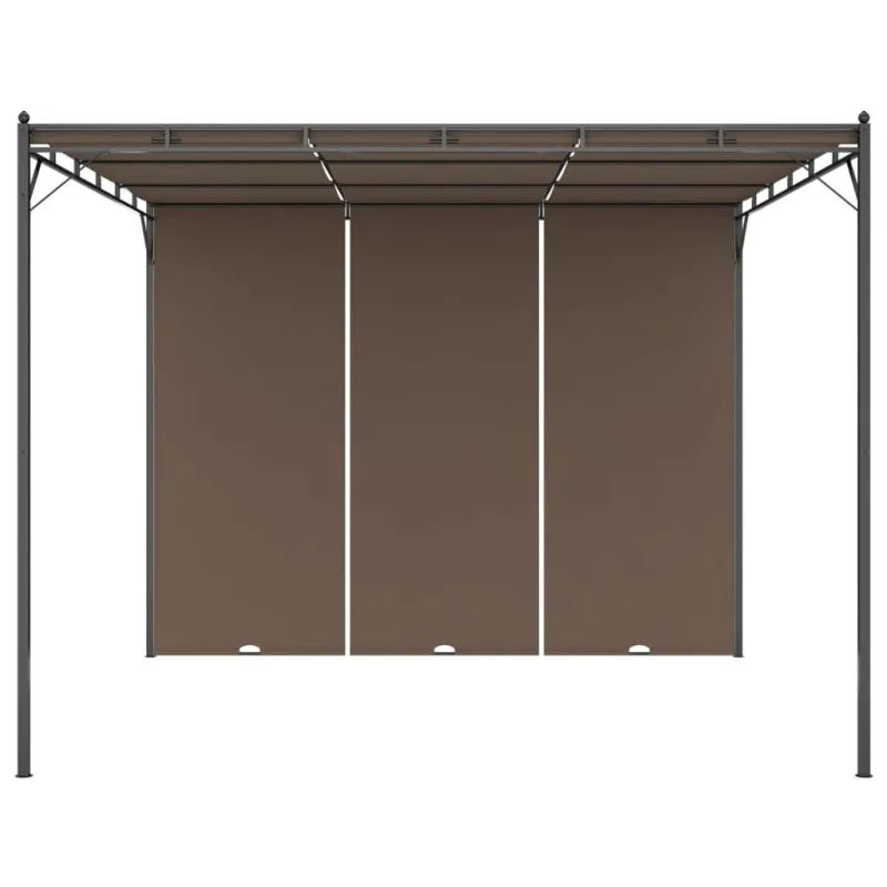 Sodo pavėsinė su šonine užuolaida, taupe spalvos, 3x3x2,25m