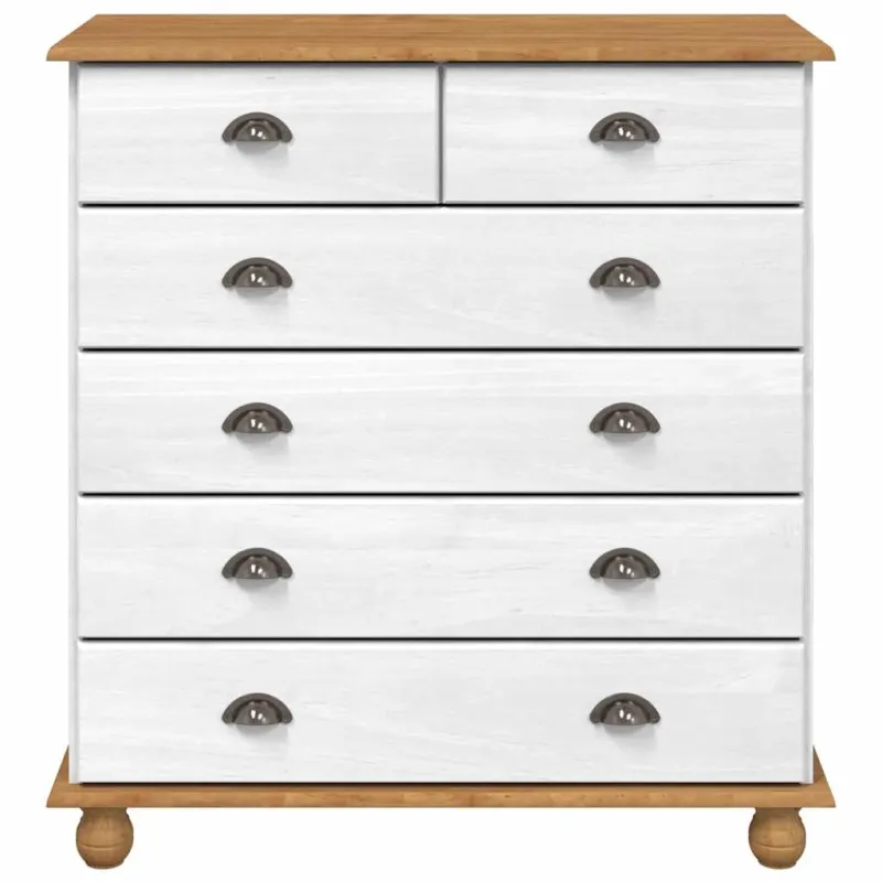 Komoda ASKIM Balta 91 x 40 x 95,5 cm Kietos pušies mediena