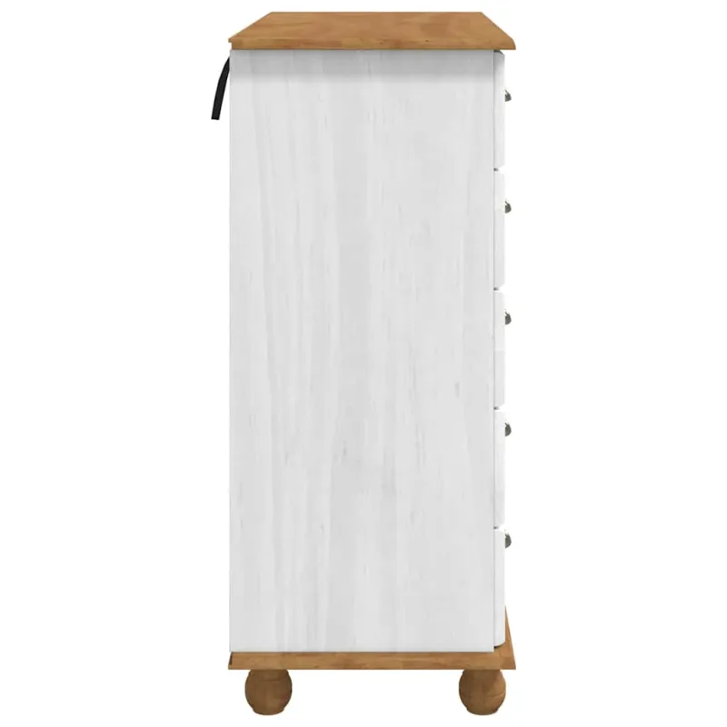 Komoda ASKIM Balta 91 x 40 x 95,5 cm Kietos pušies mediena