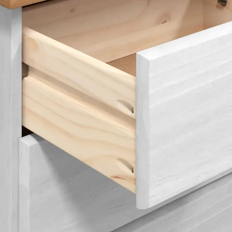 Komoda ASKIM Balta 91 x 40 x 95,5 cm Kietos pušies mediena