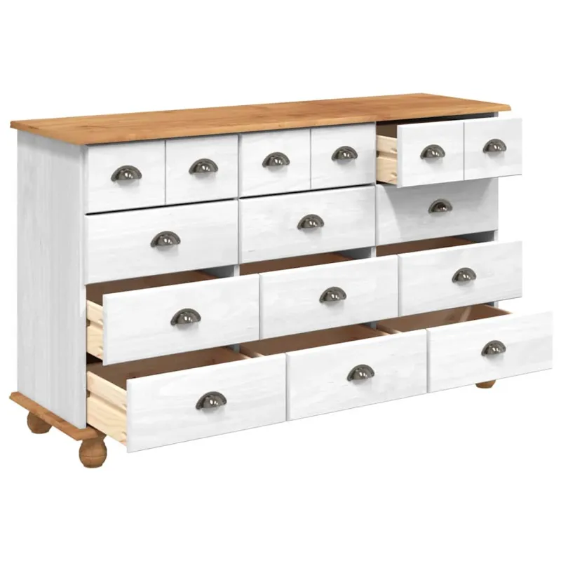 Komoda ASKIM Balta 79 x 40 x 133,5 cm Kietos pušies mediena