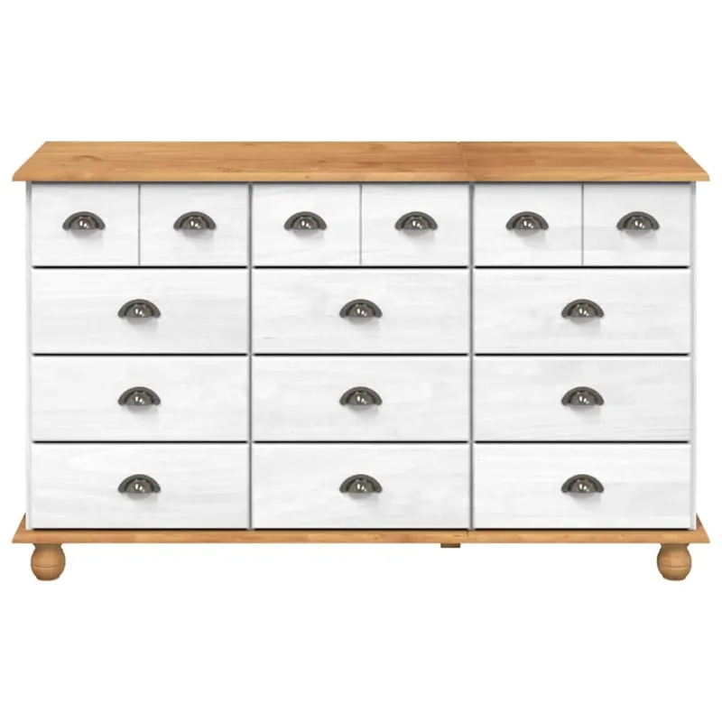 Komoda ASKIM Balta 79 x 40 x 133,5 cm Kietos pušies mediena