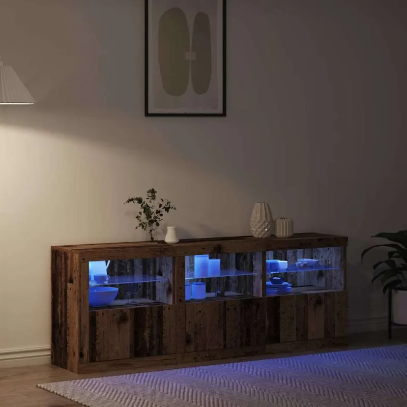 LED Bufetas Senovinis medis 181 x 37 x 67 cm Apdirbta mediena