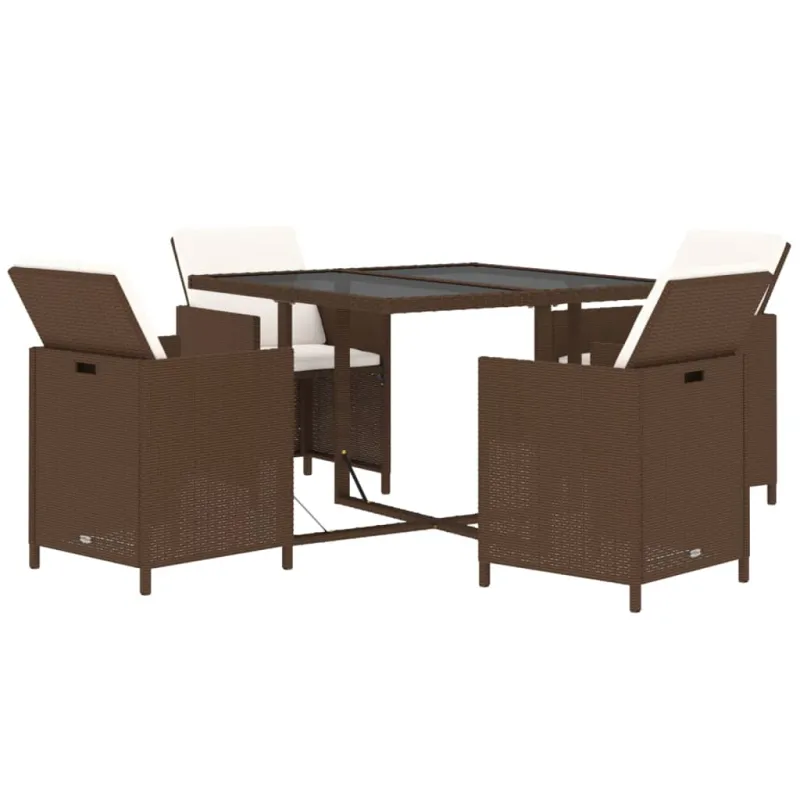 Sodo kompletti, johon sisältyy tyynyt, 5-osainen, ruskea, polyratasta