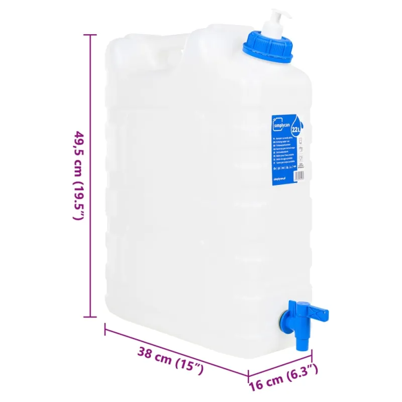 Vandens talpa su čiaupu ir muilo dozatoriumi, 20l, plastikas