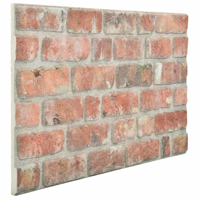 Sienų plokštės 10 pcs Raudona 100 x 50 cm EPS putos