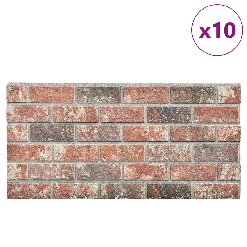 Sienų plokštės 10 pcs Tamsiai Ruda ir Pilka 100 x 50 cm