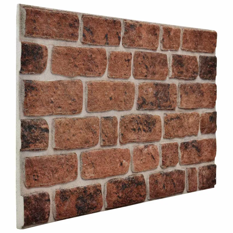 Sienų plokštės 10 pcs Rudas Plytas 100 x 50 cm EPS putos