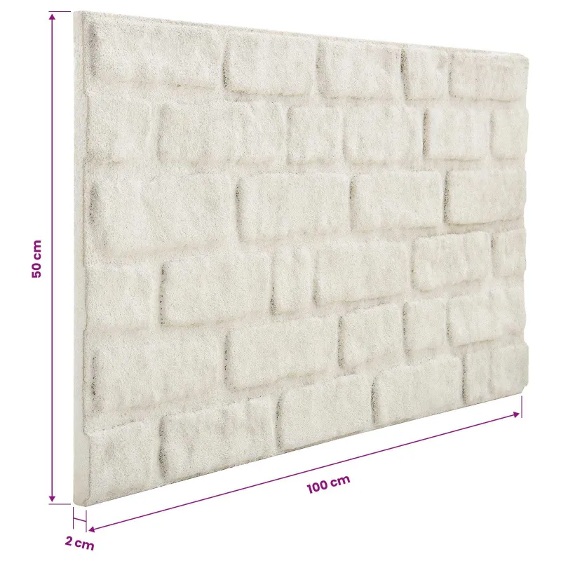 Sienų plokštės 10 pcs Balta 100 x 50 cm EPS putos