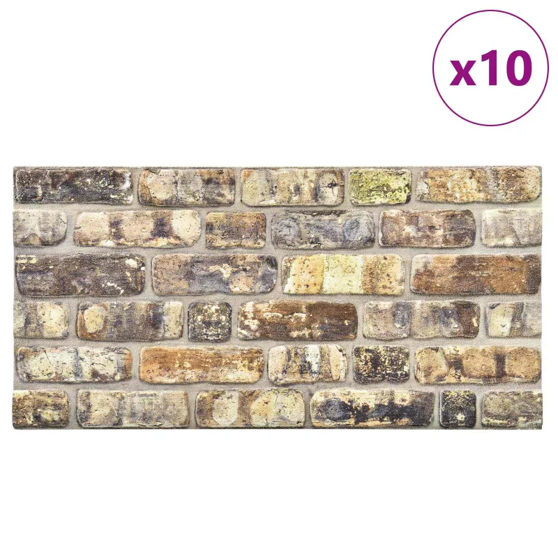 Sienų plokštės 10 pcs Įvairiaspalvis 100 x 50 cm EPS putos